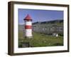 Tvoroyri Village and Lighthouse, Suduroy, Suduroy Island, Faroe Islands, Denmark, Europe-Patrick Dieudonne-Framed Photographic Print