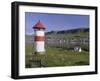 Tvoroyri Village and Lighthouse, Suduroy, Suduroy Island, Faroe Islands, Denmark, Europe-Patrick Dieudonne-Framed Photographic Print