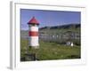 Tvoroyri Village and Lighthouse, Suduroy, Suduroy Island, Faroe Islands, Denmark, Europe-Patrick Dieudonne-Framed Photographic Print