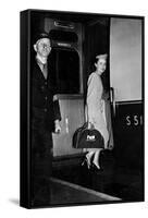 Twa Air Stewardess Boarding a Train-null-Framed Stretched Canvas