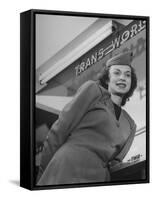 Twa Stewardess Jean Herman at Shannon Airport-Nat Farbman-Framed Stretched Canvas