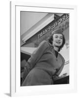 Twa Stewardess Jean Herman at Shannon Airport-Nat Farbman-Framed Premium Photographic Print