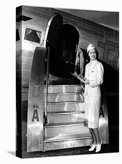 TWA Stewardess-null-Stretched Canvas