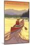 Twain Harte, California - Canoe Scene-Lantern Press-Mounted Art Print