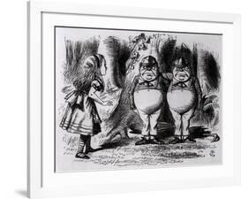 Tweedledum and Tweedledee, Illustration from "Through the Looking Glass," by Lewis Carroll, 1872-John Tenniel-Framed Giclee Print