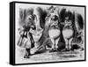 Tweedledum and Tweedledee, Illustration from "Through the Looking Glass," by Lewis Carroll, 1872-John Tenniel-Framed Stretched Canvas