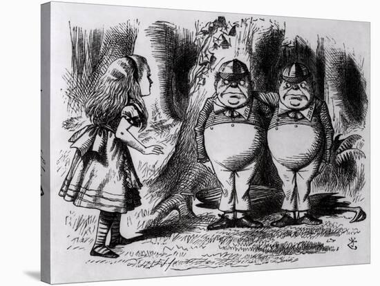 Tweedledum and Tweedledee, Illustration from "Through the Looking Glass," by Lewis Carroll, 1872-John Tenniel-Stretched Canvas