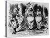 Tweedledum and Tweedledee, Illustration from "Through the Looking Glass," by Lewis Carroll, 1872-John Tenniel-Stretched Canvas