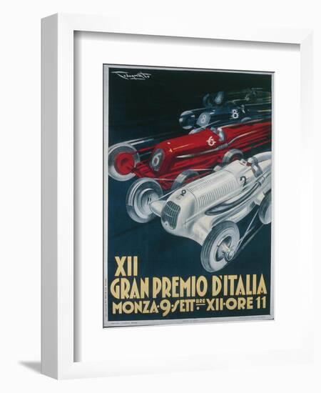 Twelfth Italian Grand Prix at Monza, September 9, 1934 by Plinio Codognato, Poster-null-Framed Giclee Print