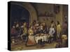 Twelfth Night Party, 1650-1660-David Teniers the Younger-Stretched Canvas