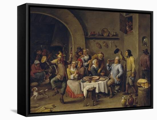 Twelfth Night Party, 1650-1660-David Teniers the Younger-Framed Stretched Canvas