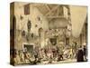 Twelfth Night Revels in the Great Hall, Haddon Hall, Architecture of the Middle Ages, 1838-Joseph Nash-Stretched Canvas