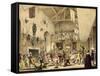 Twelfth Night Revels in the Great Hall, Haddon Hall, Architecture of the Middle Ages, 1838-Joseph Nash-Framed Stretched Canvas