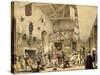 Twelfth Night Revels in the Great Hall, Haddon Hall, Architecture of the Middle Ages, 1838-Joseph Nash-Stretched Canvas