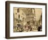 Twelfth Night Revels in the Great Hall, Haddon Hall, Architecture of the Middle Ages, 1838-Joseph Nash-Framed Giclee Print