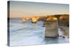 Twelve Apostles at Dawn, Port Campbell National Park, Great Ocean Road, Victoria, Australia-Ian Trower-Stretched Canvas