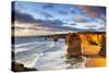 Twelve Apostles at Sunset.  Great Ocean Road, Victoria, Australia.-Robyn Mackenzie-Stretched Canvas