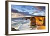 Twelve Apostles at Sunset.  Great Ocean Road, Victoria, Australia.-Robyn Mackenzie-Framed Photographic Print