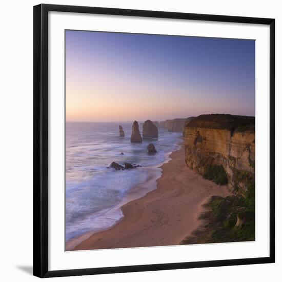 Twelve Apostles at Sunset, Port Campbell National Park, Great Ocean Road, Victoria, Australia-Ian Trower-Framed Photographic Print