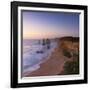 Twelve Apostles at Sunset, Port Campbell National Park, Great Ocean Road, Victoria, Australia-Ian Trower-Framed Photographic Print