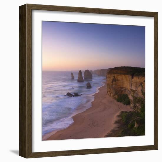 Twelve Apostles at Sunset, Port Campbell National Park, Great Ocean Road, Victoria, Australia-Ian Trower-Framed Photographic Print