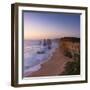 Twelve Apostles at Sunset, Port Campbell National Park, Great Ocean Road, Victoria, Australia-Ian Trower-Framed Photographic Print