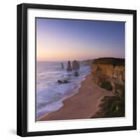 Twelve Apostles at Sunset, Port Campbell National Park, Great Ocean Road, Victoria, Australia-Ian Trower-Framed Photographic Print