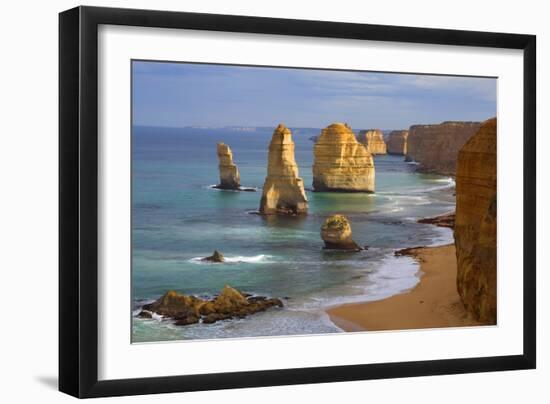 Twelve Apostles Morning at the Sandstone Rock Formations-null-Framed Photographic Print