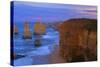 Twelve Apostles Sunset Sandstone Rock Formations-null-Stretched Canvas