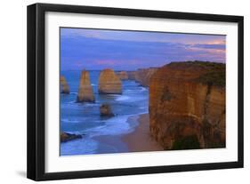 Twelve Apostles Sunset Sandstone Rock Formations-null-Framed Photographic Print