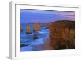 Twelve Apostles Sunset Sandstone Rock Formations-null-Framed Photographic Print