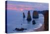 Twelve Apostles Sunset Setting Sun over the Sandstone-null-Stretched Canvas