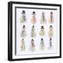 Twelve Document snowmen-Sarah Battle-Framed Giclee Print