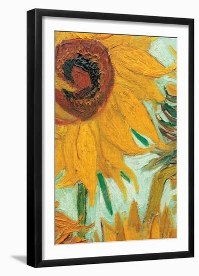 Twelve Sunflowers (detail)-Vincent van Gogh-Framed Premium Giclee Print