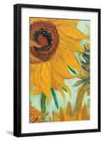 Twelve Sunflowers (detail)-Vincent van Gogh-Framed Premium Giclee Print