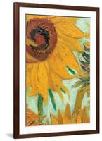 Twelve Sunflowers (detail)-Vincent van Gogh-Framed Premium Giclee Print