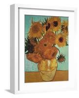 Twelve Sunflowers on Blue, c.1888-Vincent van Gogh-Framed Art Print