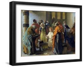 Twelve-Year Old Jesus in the Temple, 1851-Adolph von Menzel-Framed Giclee Print