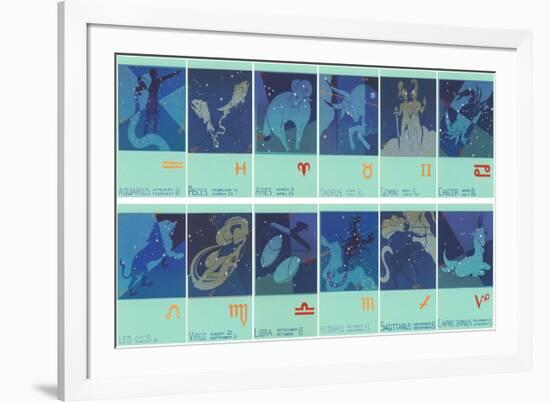 Twelve Zodiac Signs-null-Framed Art Print