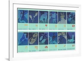 Twelve Zodiac Signs-null-Framed Art Print