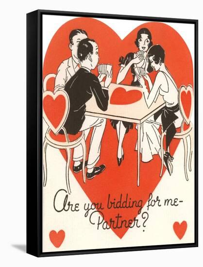 Twenties Bridge Game, Valentine-null-Framed Stretched Canvas