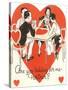 Twenties Bridge Game, Valentine-null-Stretched Canvas