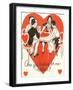 Twenties Bridge Game, Valentine-null-Framed Art Print