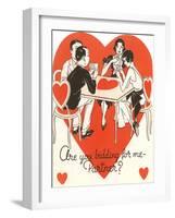 Twenties Bridge Game, Valentine-null-Framed Art Print