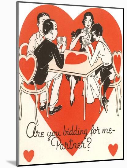 Twenties Bridge Game, Valentine-null-Mounted Art Print