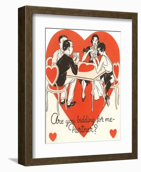 Twenties Bridge Game, Valentine-null-Framed Art Print