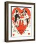 Twenties Bridge Game, Valentine-null-Framed Art Print