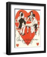 Twenties Bridge Game, Valentine-null-Framed Art Print