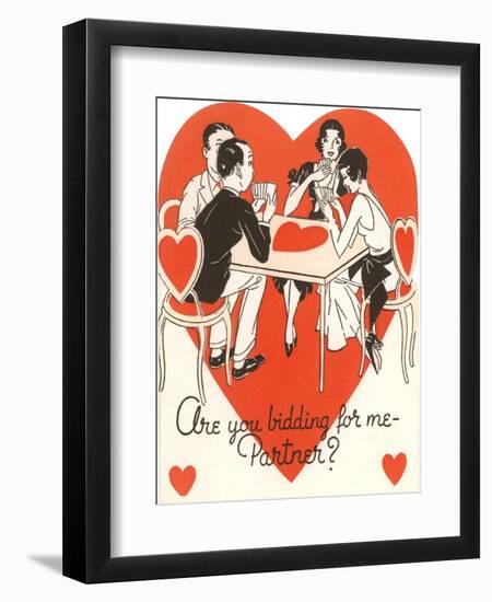 Twenties Bridge Game, Valentine-null-Framed Art Print