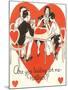 Twenties Bridge Game, Valentine-null-Mounted Art Print